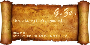 Gosztonyi Zsigmond névjegykártya