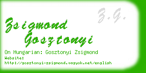 zsigmond gosztonyi business card